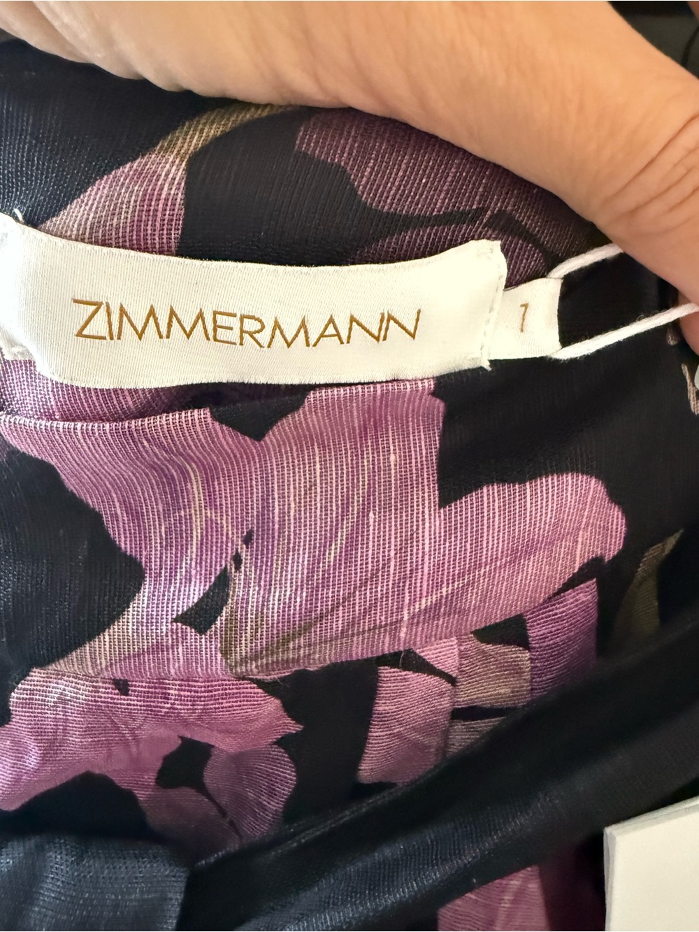 Zimmermann Black Floral High-Waist Shorts with Pink Blossoms - Picture 3 of 6